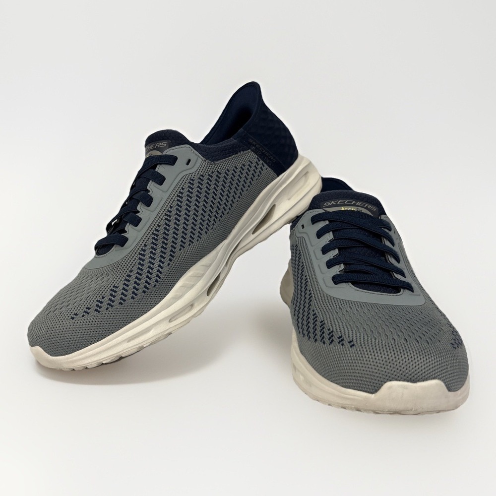 Skechers Men's 11 Hands Free Slip-Ins Arch Fit Orvan - Drex Grey/Navy Wide